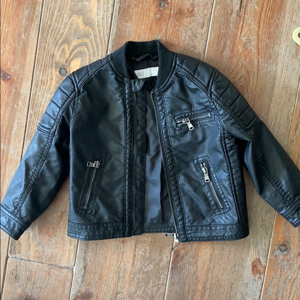 Black leather jacket Hm kids